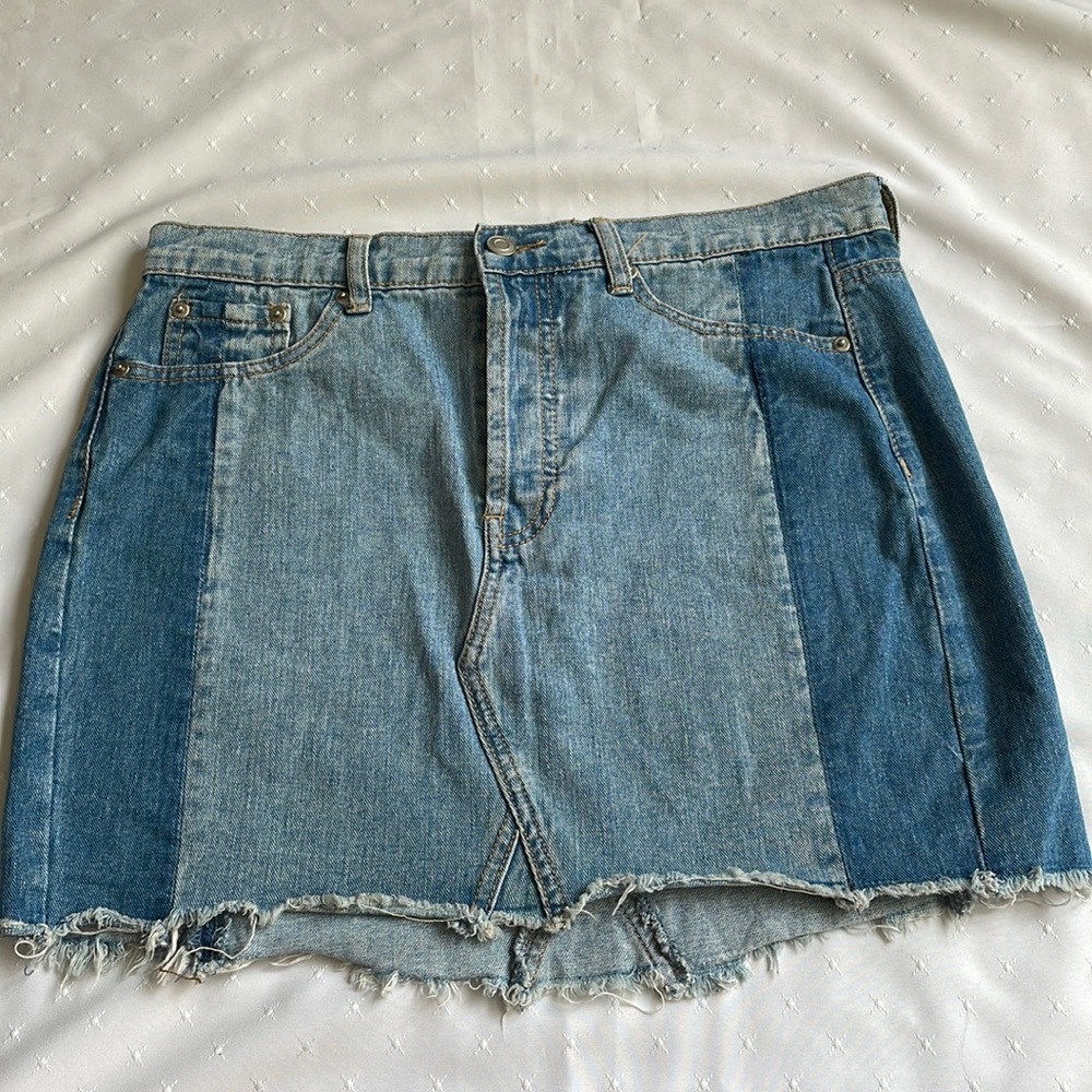 Patchwork Denim Skirt Forever 21